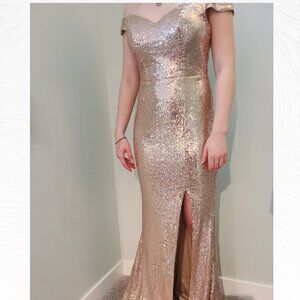 Rose Gold Sequins Mermaid Gown